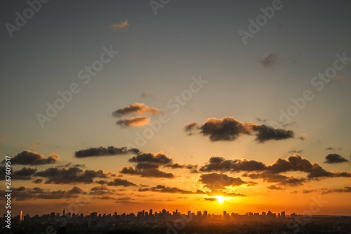 sunset over the city por do sol em olinda  © Diego