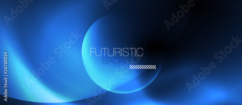 Shiny neon circles abstract background