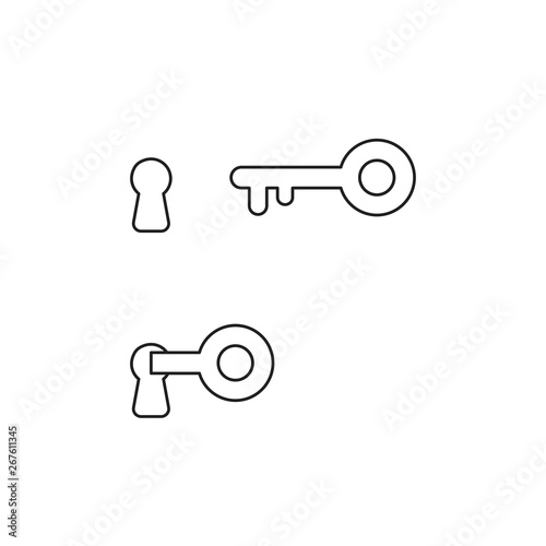 Vector icon concept of key unlock.