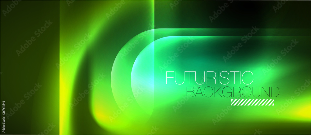 Neon glowing techno lines, blue hi-tech futuristic abstract background template Neon glowing techno lines, blue hi-tech futuristic abstract background template