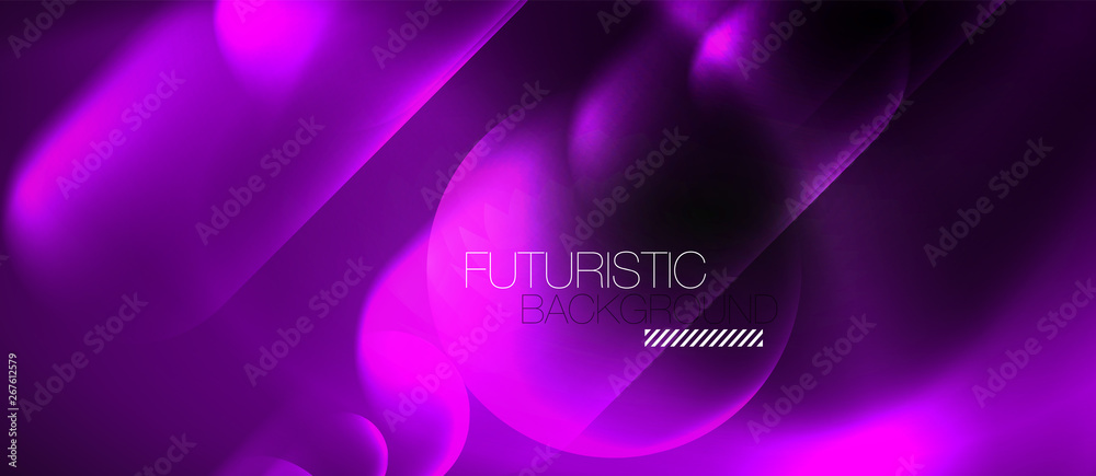 Neon glowing techno lines, hi-tech futuristic abstract background template Neon glowing techno lines, hi-tech futuristic abstract background template