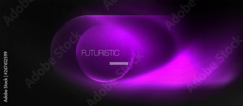 Neon glowing techno lines, hi-tech futuristic abstract background template