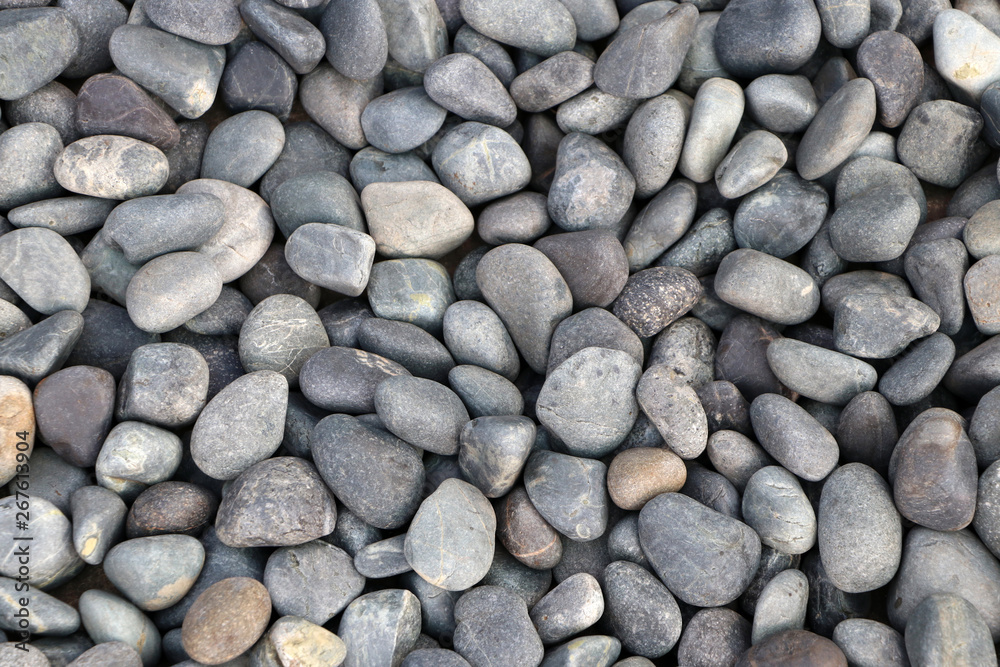 Background pattern of round pebble stone. - obrazy, fototapety, plakaty 