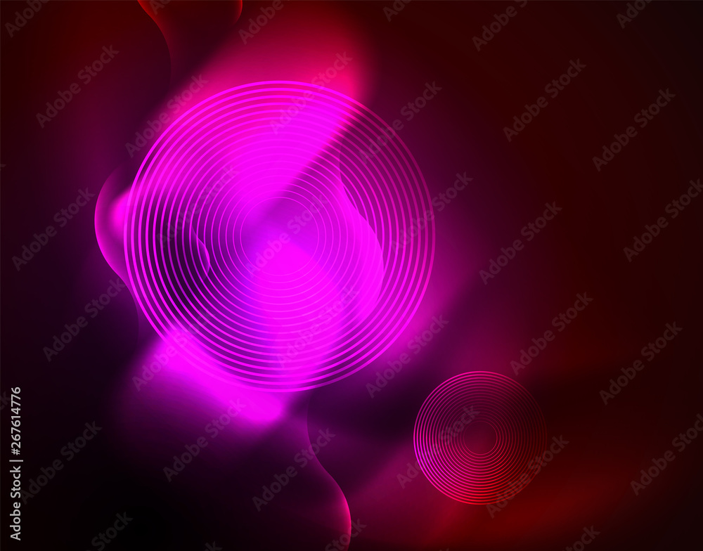 Fototapeta premium Shiny neon geometric waves template