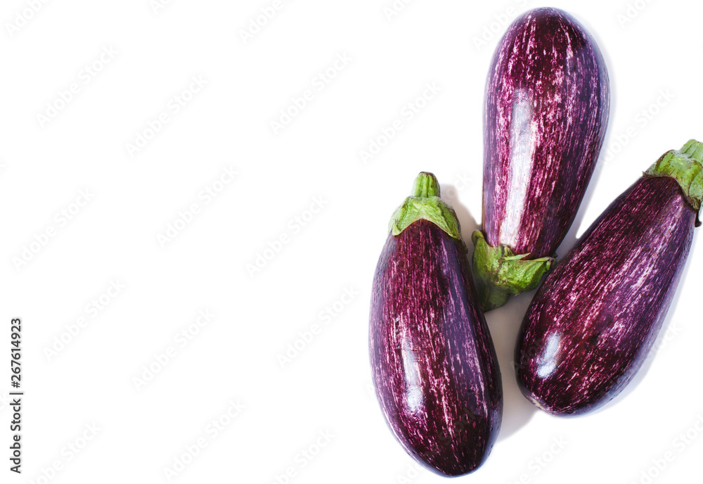 Eggplants isolated on white background. Eggplants isolated on white background.