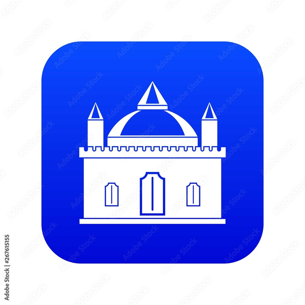 Royal castle icon digital blue for any design isolated on white vector illustration