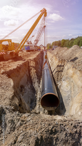 Baustelle und Gaspipelines vom Nordstream 2 Projekt, Norddeutschland