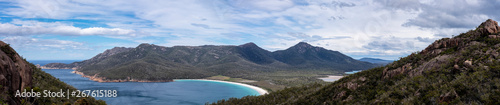 Freycinet National Park - Wineglass Bay Lookout Panorama. Tasmania.