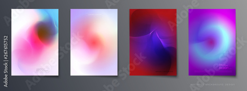 Vector set of abstract background, Composition colorful fluid abstraction, holographic and gradient color design for backgrounds. Layout template for banner, poster, wallpaper, flyer, brochure