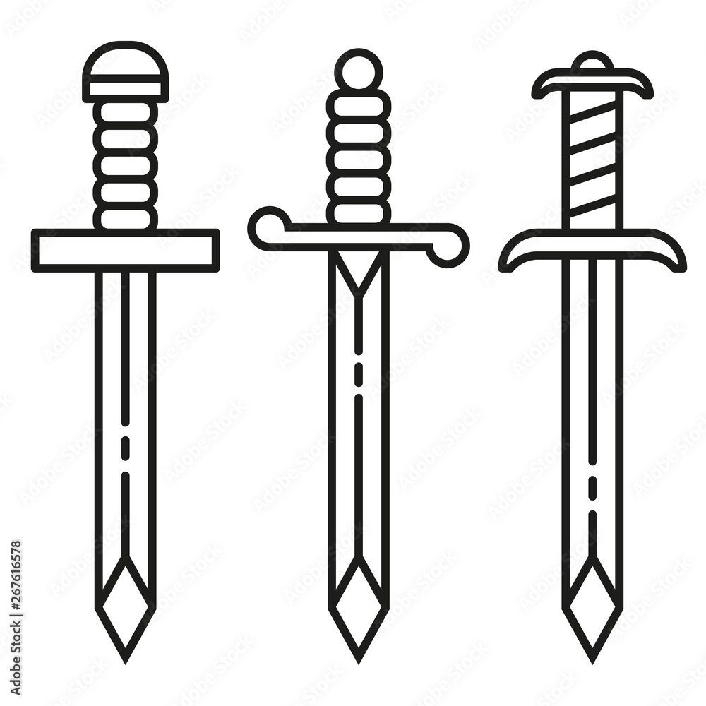 Sword Icon Symbol Set - Vector . Sword Icon Symbol Set - Vector .