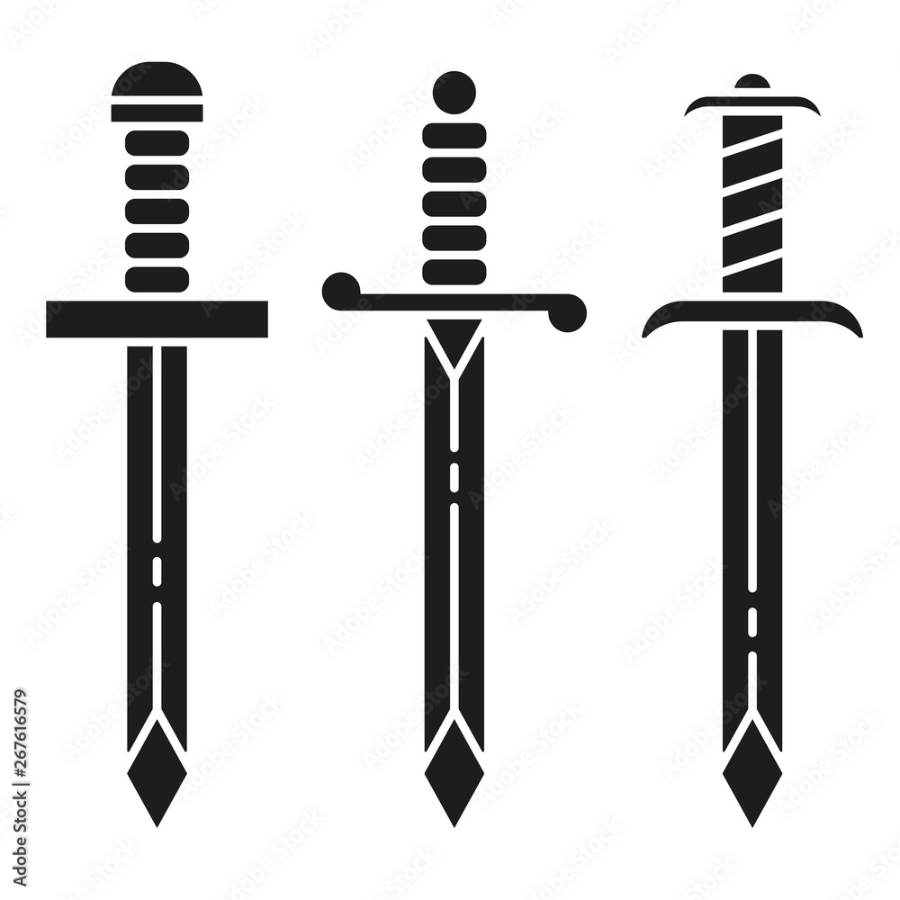 Sword Icon Symbol Set - Vector . Sword Icon Symbol Set - Vector .