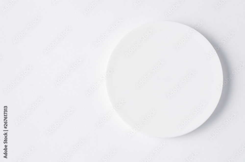White plastic cover isolated on white background. Copy space White plastic cover isolated on white background. Copy space