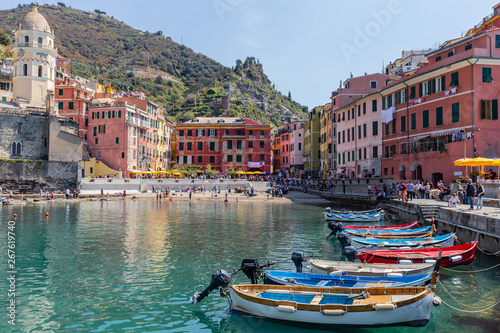 villages of the Cinque Terre  on the Ligurian coast  in Italy