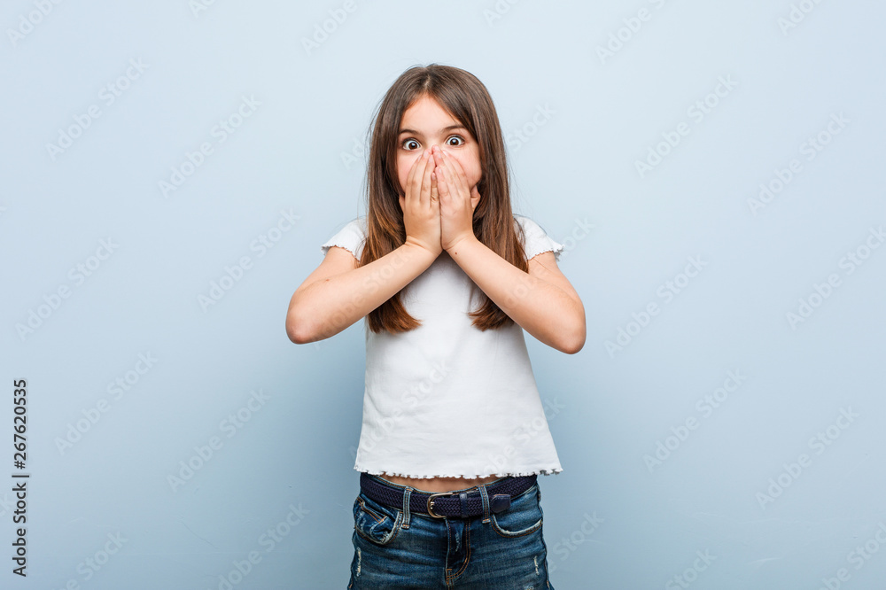 Cute girl scared and afraid. Cute girl scared and afraid.