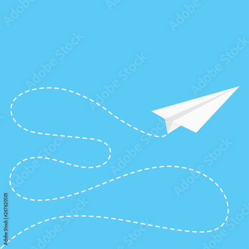 Paper plane of success and different concept idea.