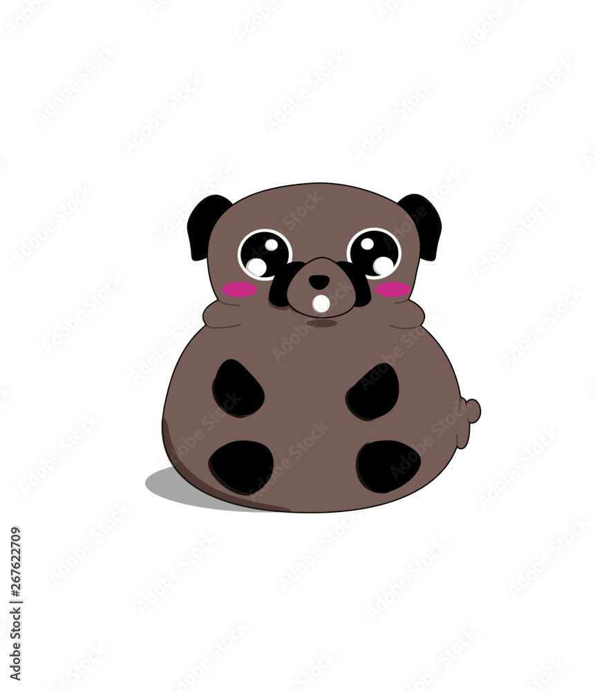 Obraz premium cute illustrated pug 