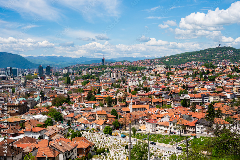 Panorama of Sarajevo, the capital city of Bosnia and Herzegovina