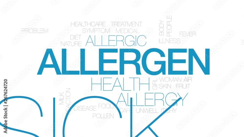 Allergen animated word cloud. Kinetic typography. Allergen animated word cloud. Kinetic typography.