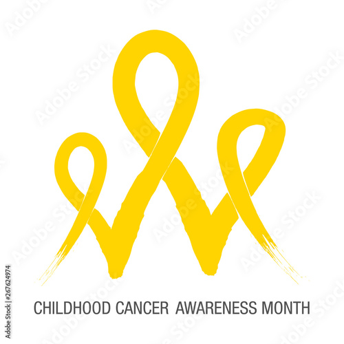 Childhood Cancer flat group of ribbons connected: concept illustration of support and union (ID: 267624974)