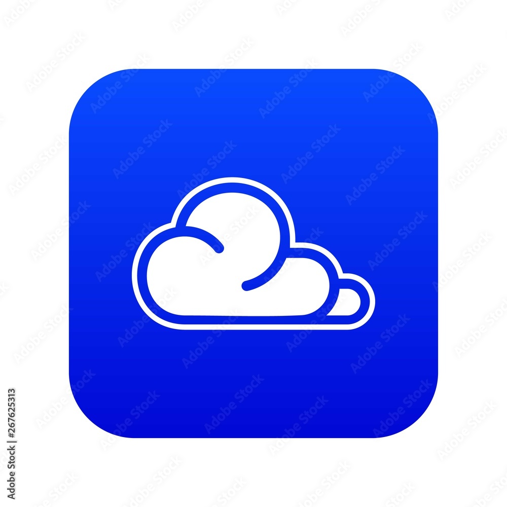 Concept cloud icon blue vector isolated on white background Concept cloud icon blue vector isolated on white background