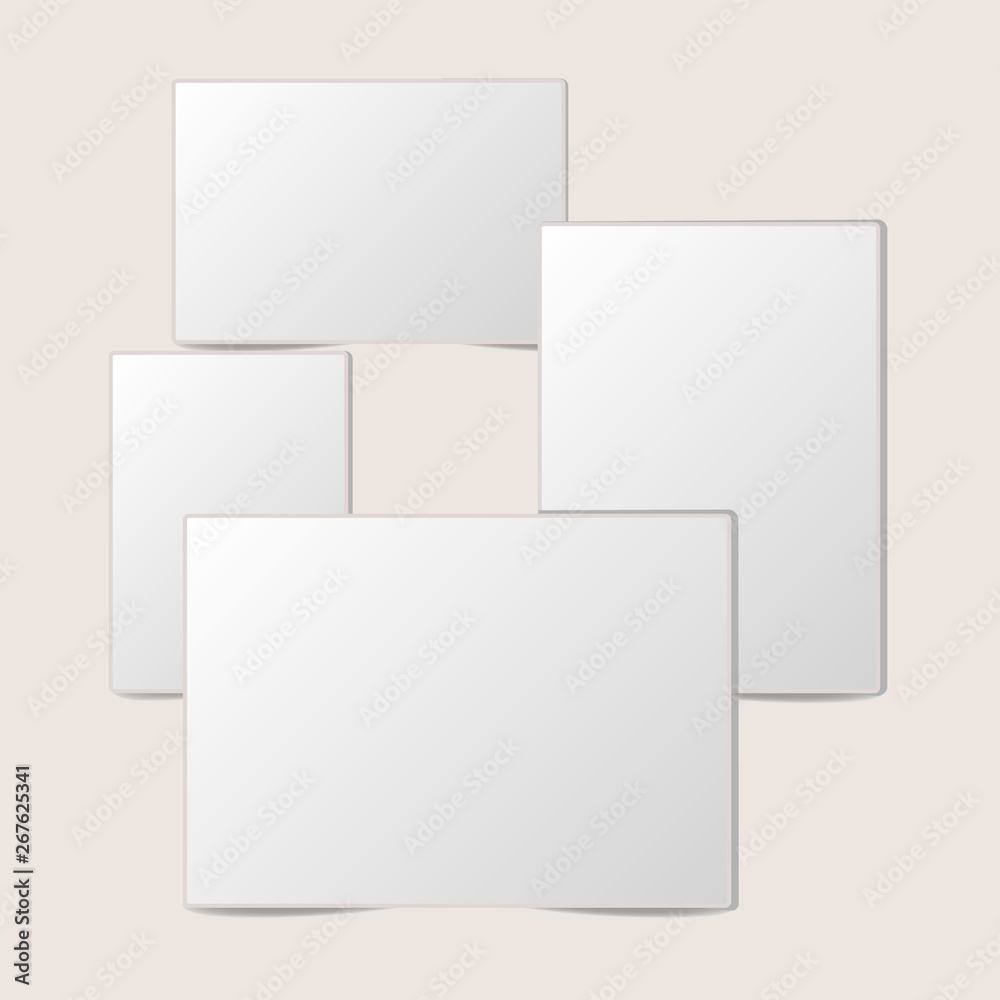 Blank white foto frame Collection with shadow Blank white foto frame Collection with shadow