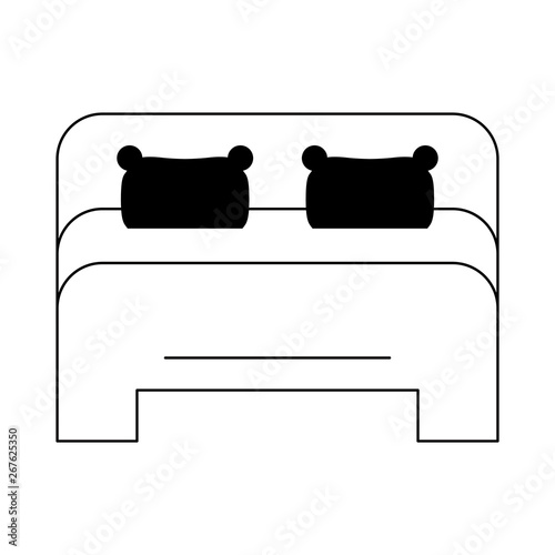 Bed king size frontview cartoon