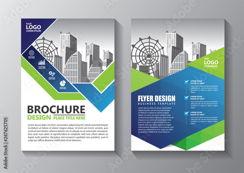 Business abstract vector template. Brochure design, cover modern layout, annual report, poster, flyer in A4 with colorful triangles, geometric shapes for tech, science, market with light background