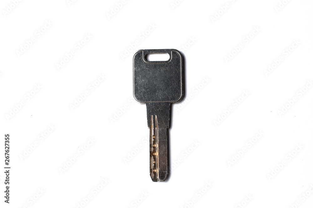 Metal silver key isolated on white background Metal silver key isolated on white background