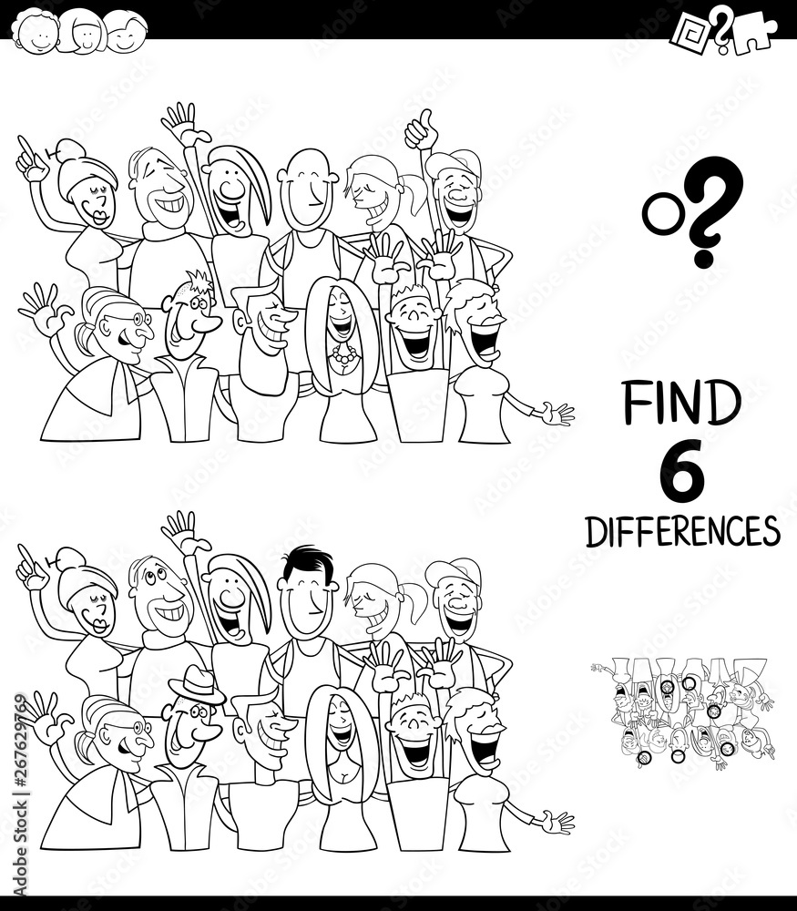 Fototapeta premium differences color book with people group