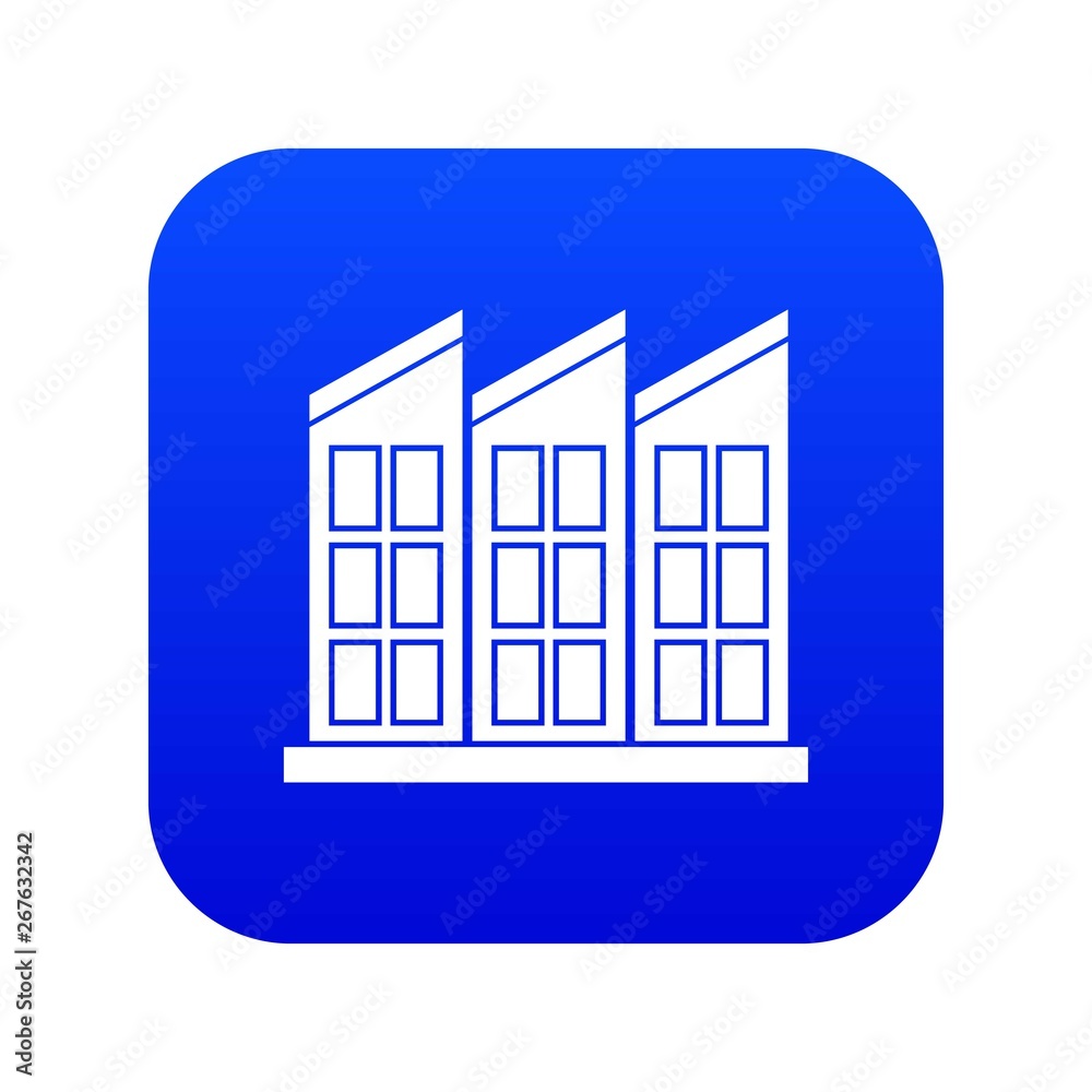 Building icon digital blue for any design isolated on white vector illustration