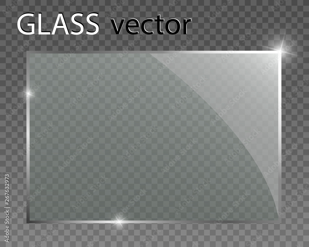 Vector glass banners on transparent background.Empty transparent glass frame. Clean vector background. Vector glass banners on transparent background.Empty transparent glass frame. Clean vector background.