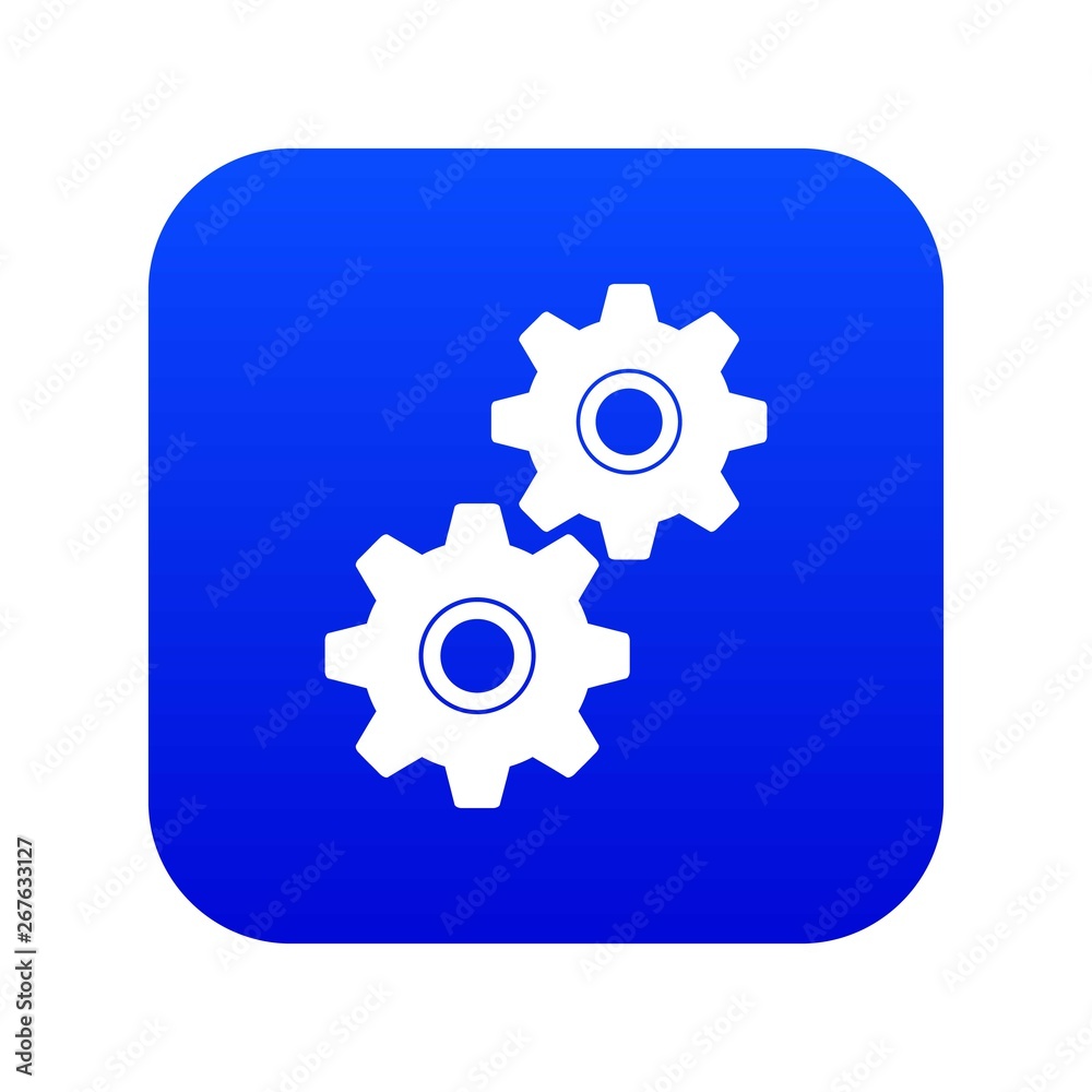Gear icon digital blue for any design isolated on white vector illustration Gear icon digital blue for any design isolated on white vector illustration