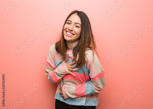 Young cute woman laughing and having fun