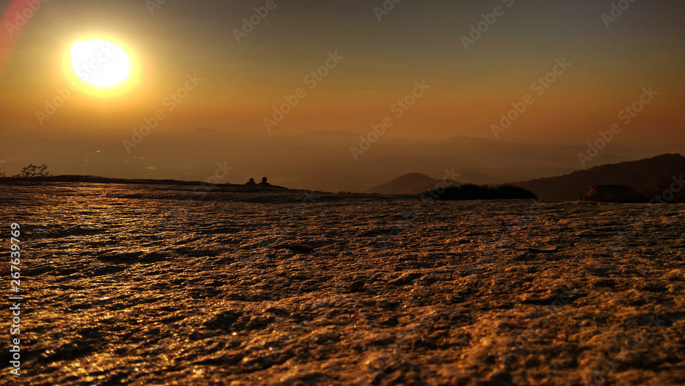 Naklejka premium nandi hill top,sunset