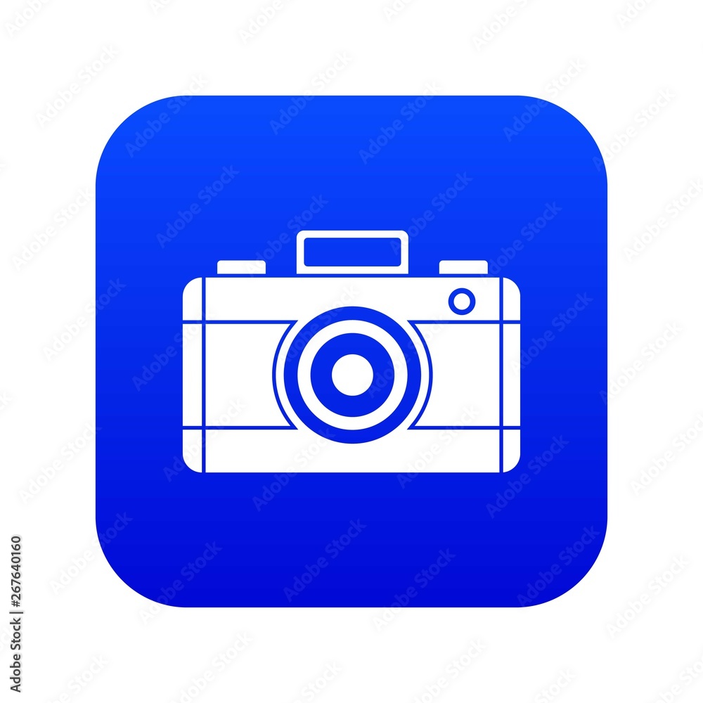 Photo camera icon digital blue for any design isolated on white vector illustration Photo camera icon digital blue for any design isolated on white vector illustration