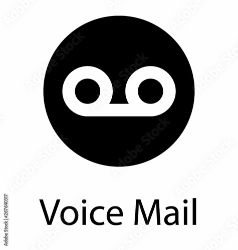 Voice mail icon in glyph design