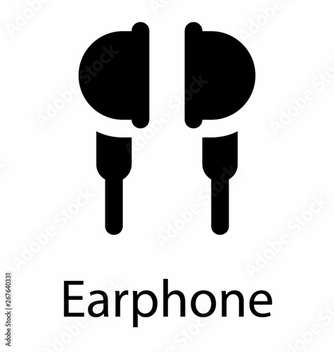Earphone solid vector icon