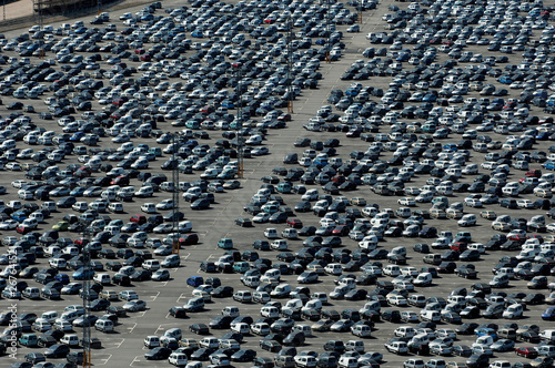 aerial image of a car park	