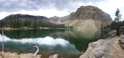 Hiking in Uinta National Forest in the Wasatch Mountains of Utah photo