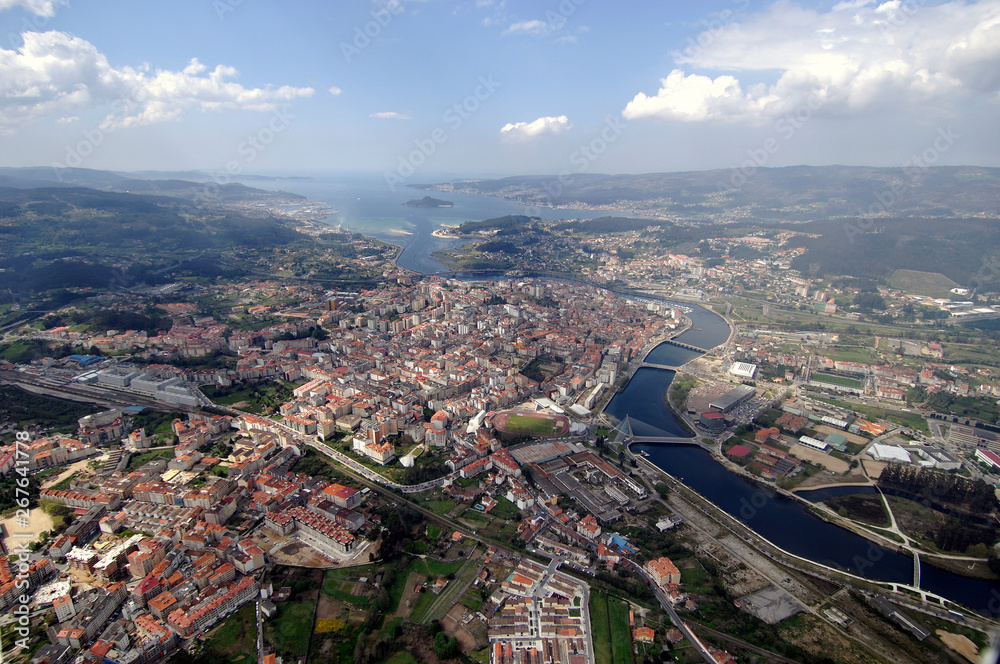 aerial image of the region of Pontevedra, Galicia