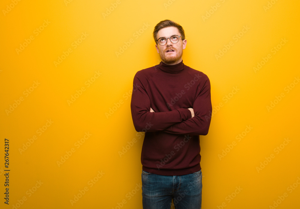 Young smart man tired and bored Young smart man tired and bored