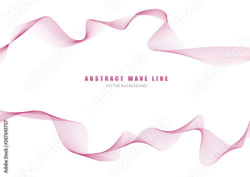 Abstract wave lines with red wine color in the white background. Curved wavy line by created using blend tool.
