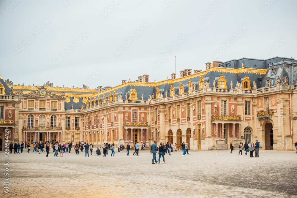 PARIS, FRANCE - MAY 12, 2019.  Interior of Chateau de Versailles (Palace of Versailles). Versailles palace is in UNESCO World Heritage Site list since 1979. Vacation in Paris