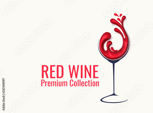 Red wine splash in glass
