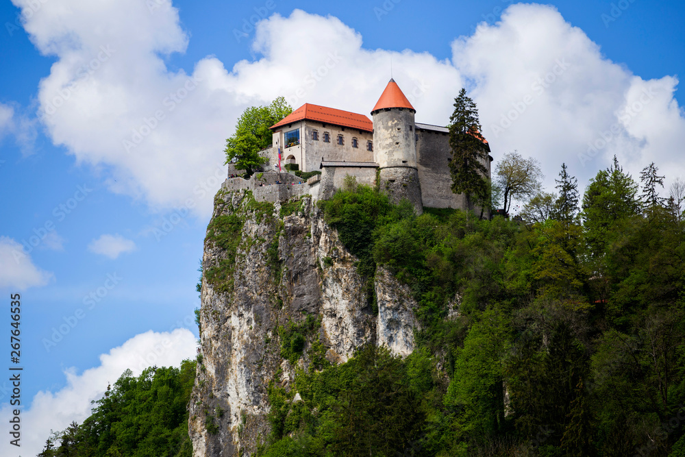 Bled castle on Bled lake in Slovenia