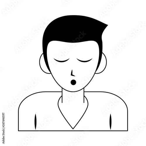 Man sleeping profile cartoon