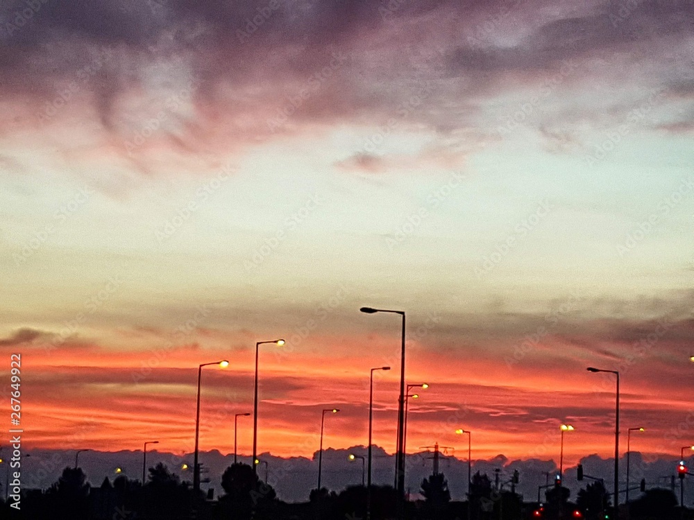 Naklejka premium A crazy sunset in Israel Views of the Holy Land