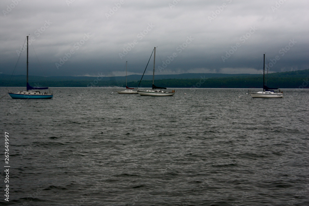 Sail Boats at Apostle Islands in Northern Wisconsin on Lake Superior Sail Boats at Apostle Islands in Northern Wisconsin on Lake Superior