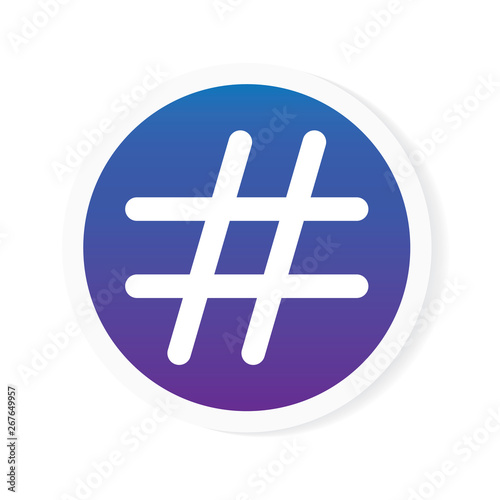 colorful hashtag icon- vector illustration © chrupka