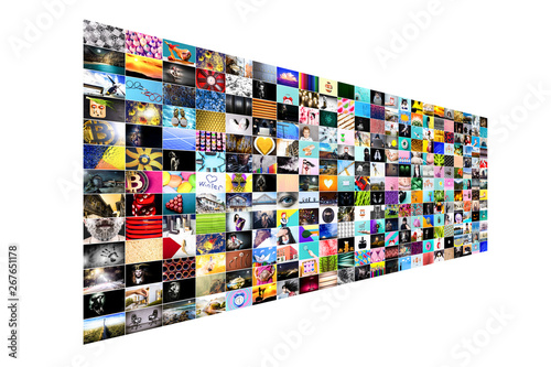 Foto Abstract multimedia background made from multiple colorful images